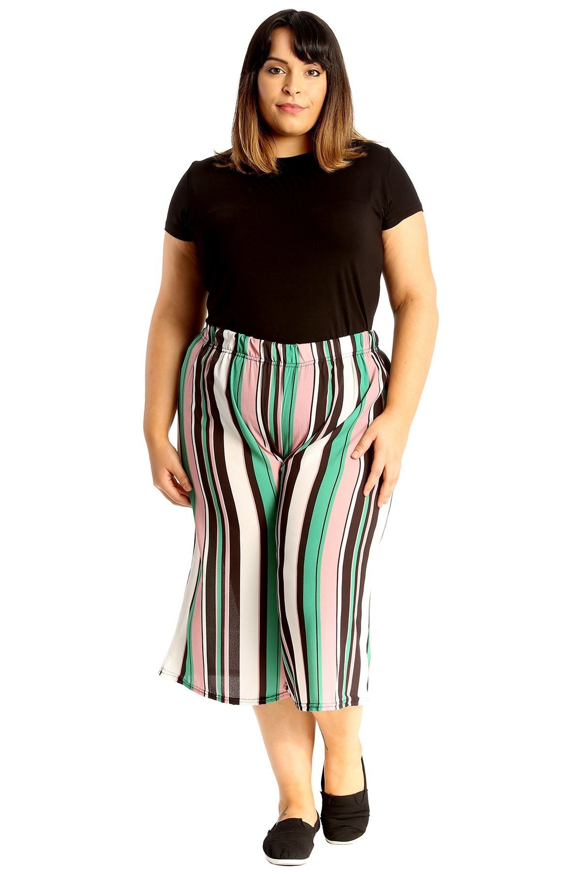 Multi Striped Print Culottes Shorts Culottes WearAll