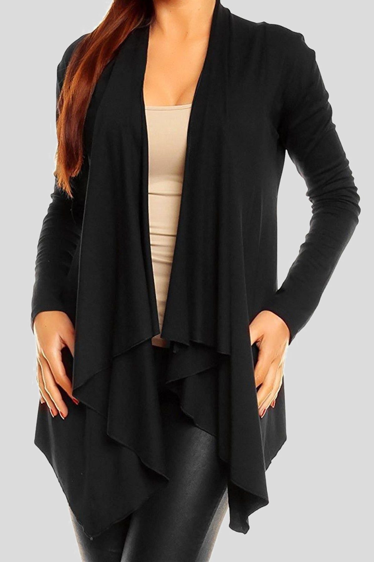 Open Waterfall Cardigan cardigan WearAll Black 16-18