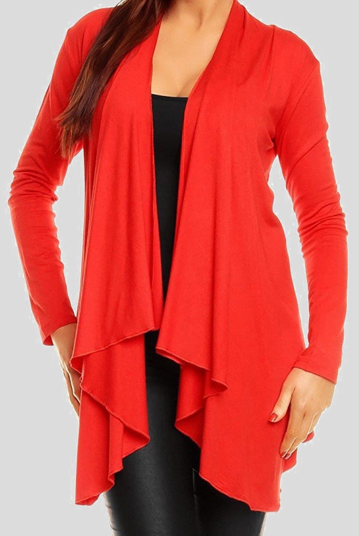 Open Waterfall Cardigan cardigan WearAll Red 16-18