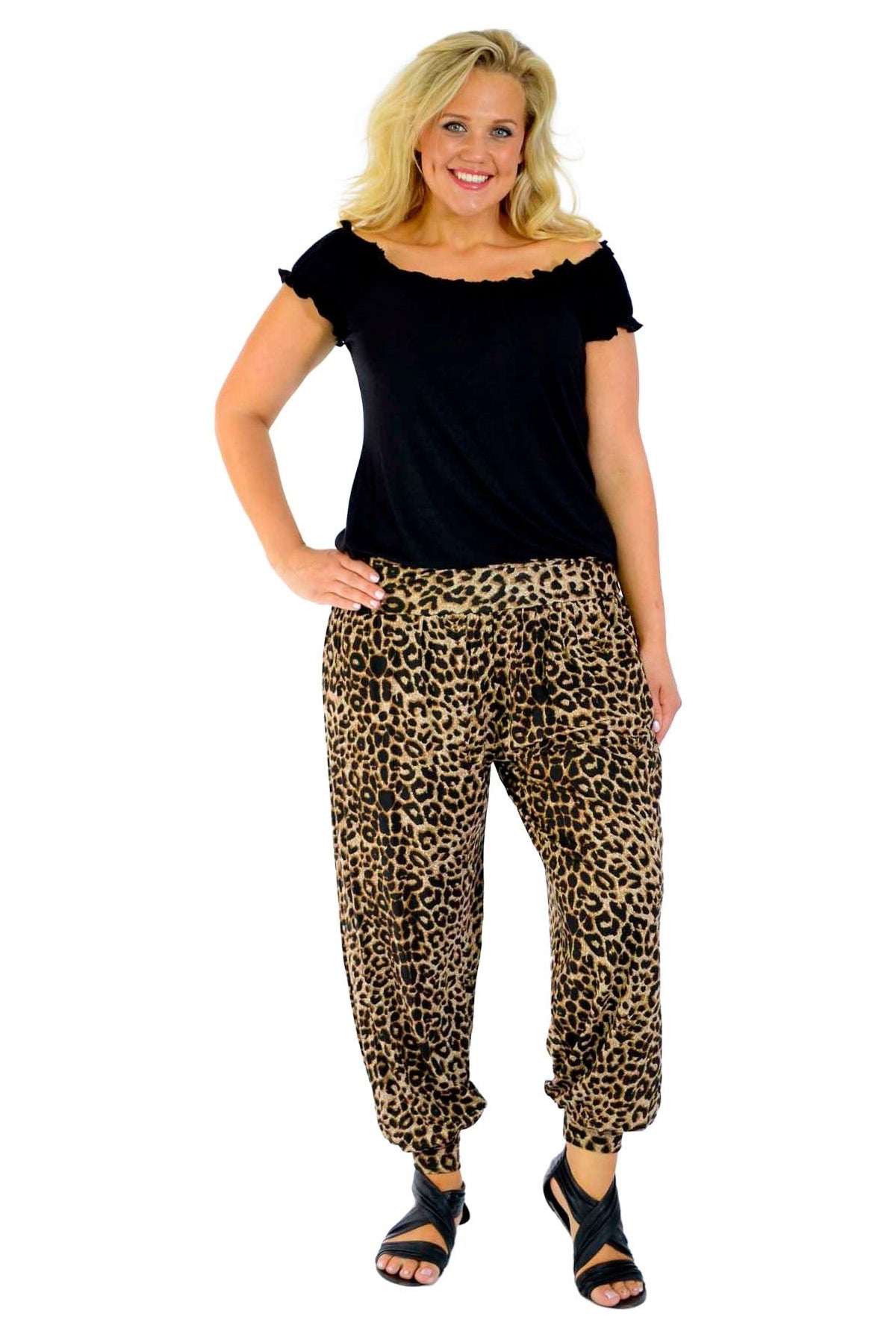 Plus Size Leopard Print Harem Trouser Trousers WearAll