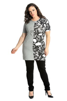 Split Skull Roses Print T-Shirt Tops WearAll