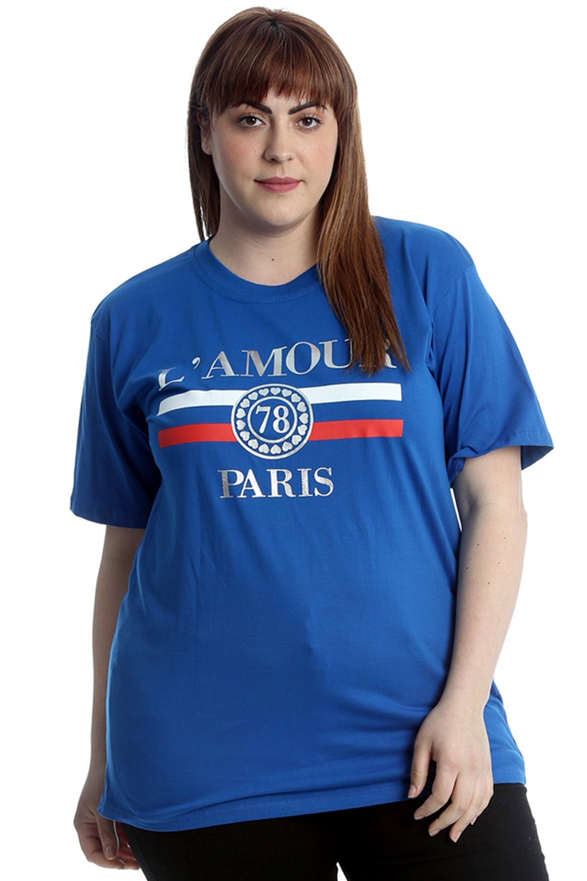 Amour Paris Print Baggy Short Sleeve T-Shirt Tops WearAll