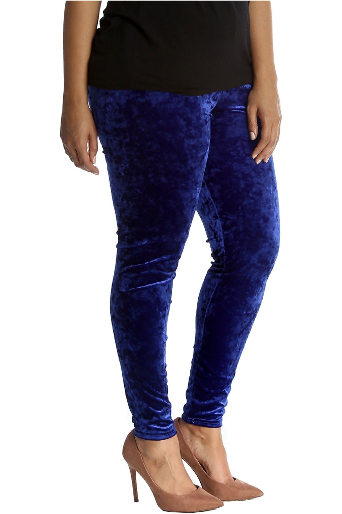 Plus Size Full Length Velvet Leggings Leggings WearAll
