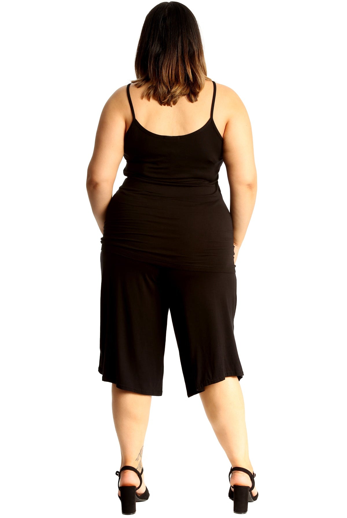 Plus Size Plain Viscose Culottes Shorts WearAll