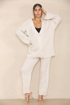 Chunky Knitted Button Up Set Loungewear WearAll Cream 8-18