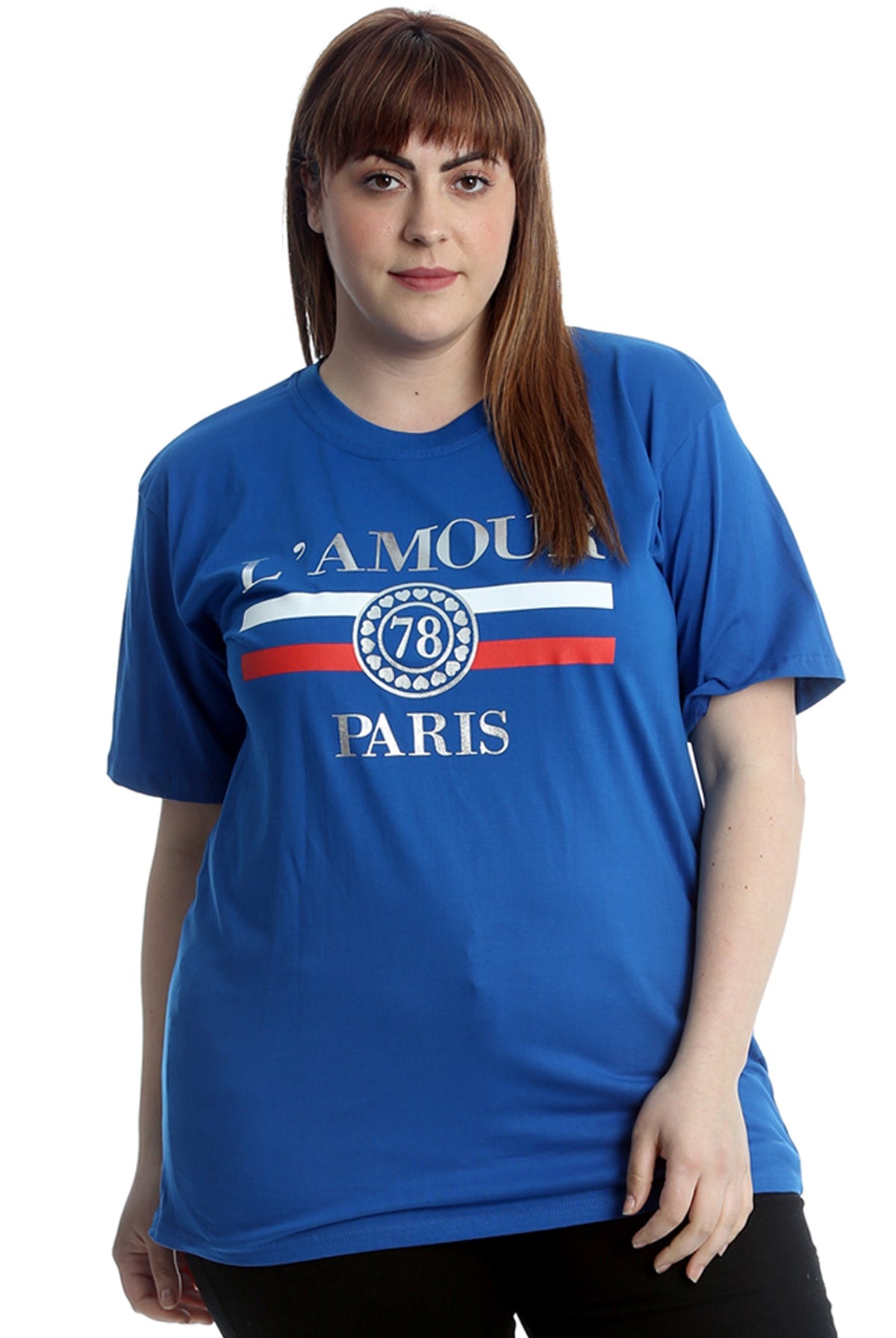 Amour Paris Print Baggy Short Sleeve T-Shirt Tops WearAll