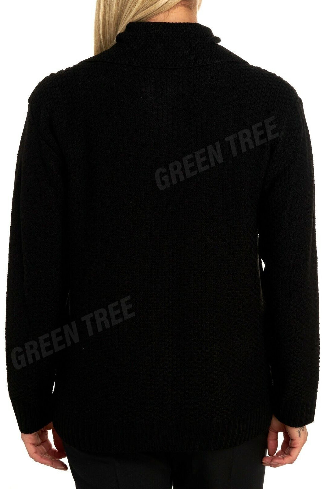 Knit Collar Long Sleeve Zip Cardigan Tops WearAll