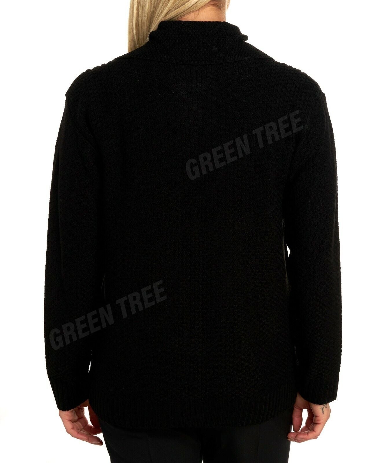 Knit Collar Long Sleeve Zip Cardigan Tops WearAll