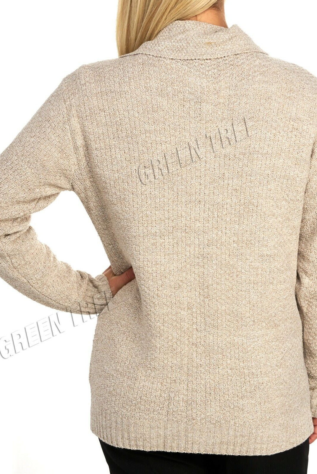 Knit Collar Long Sleeve Zip Cardigan Tops WearAll