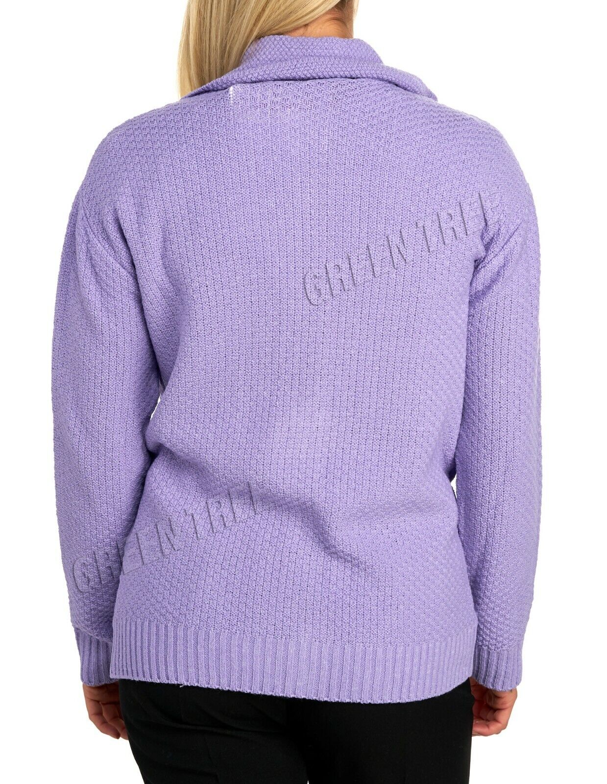 Knit Collar Long Sleeve Zip Cardigan Tops WearAll