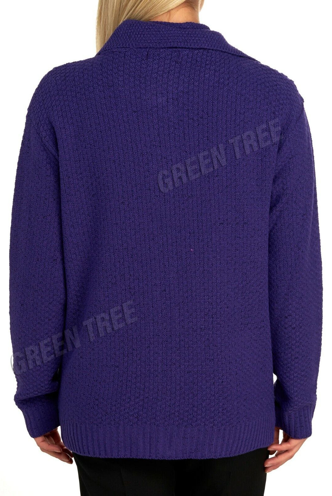 Knit Collar Long Sleeve Zip Cardigan Tops WearAll