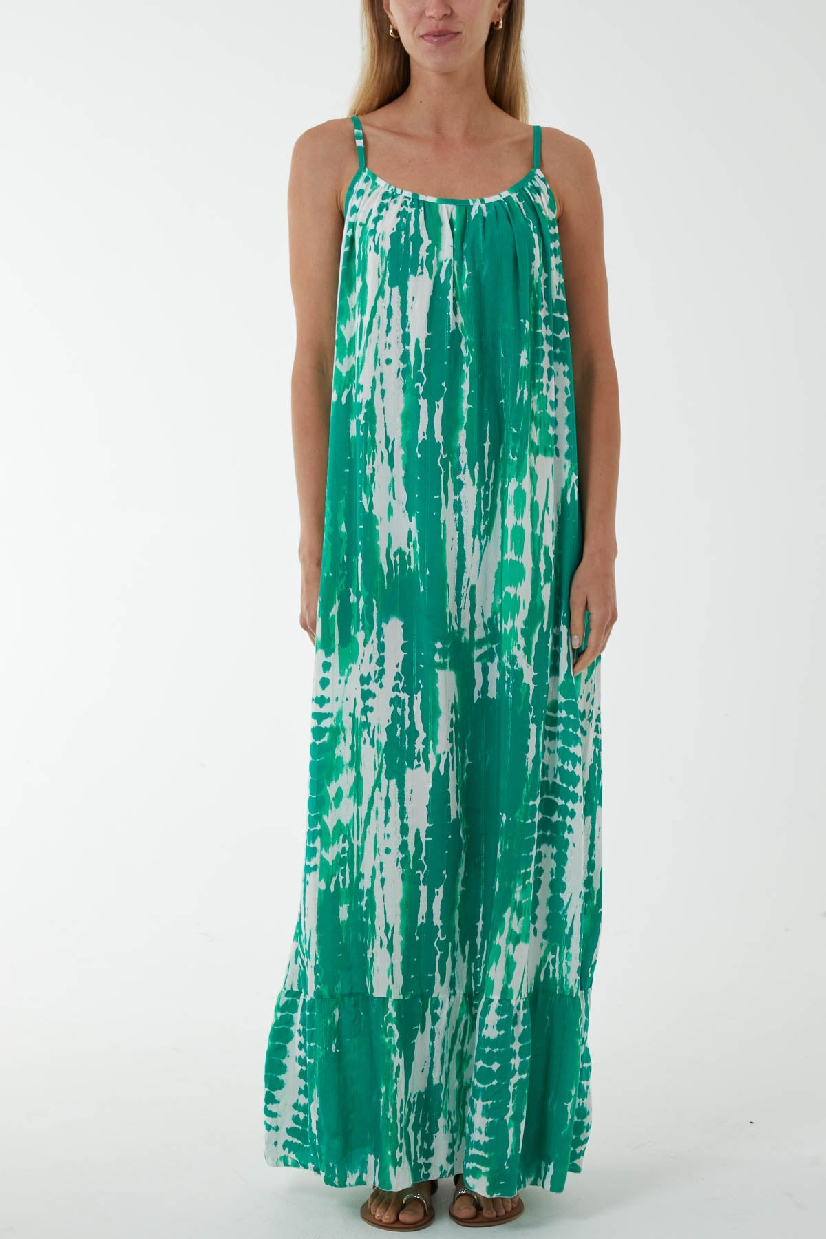 Tie Dye Cami Maxi Dress Dresses WearAll Jade One Size