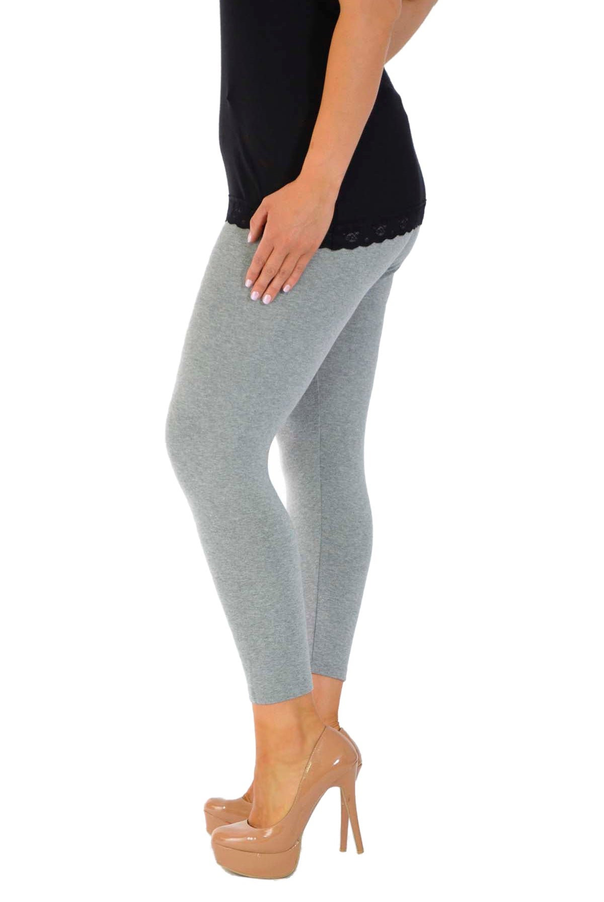Plus Size Plain Long Leggings Leggings WearAll