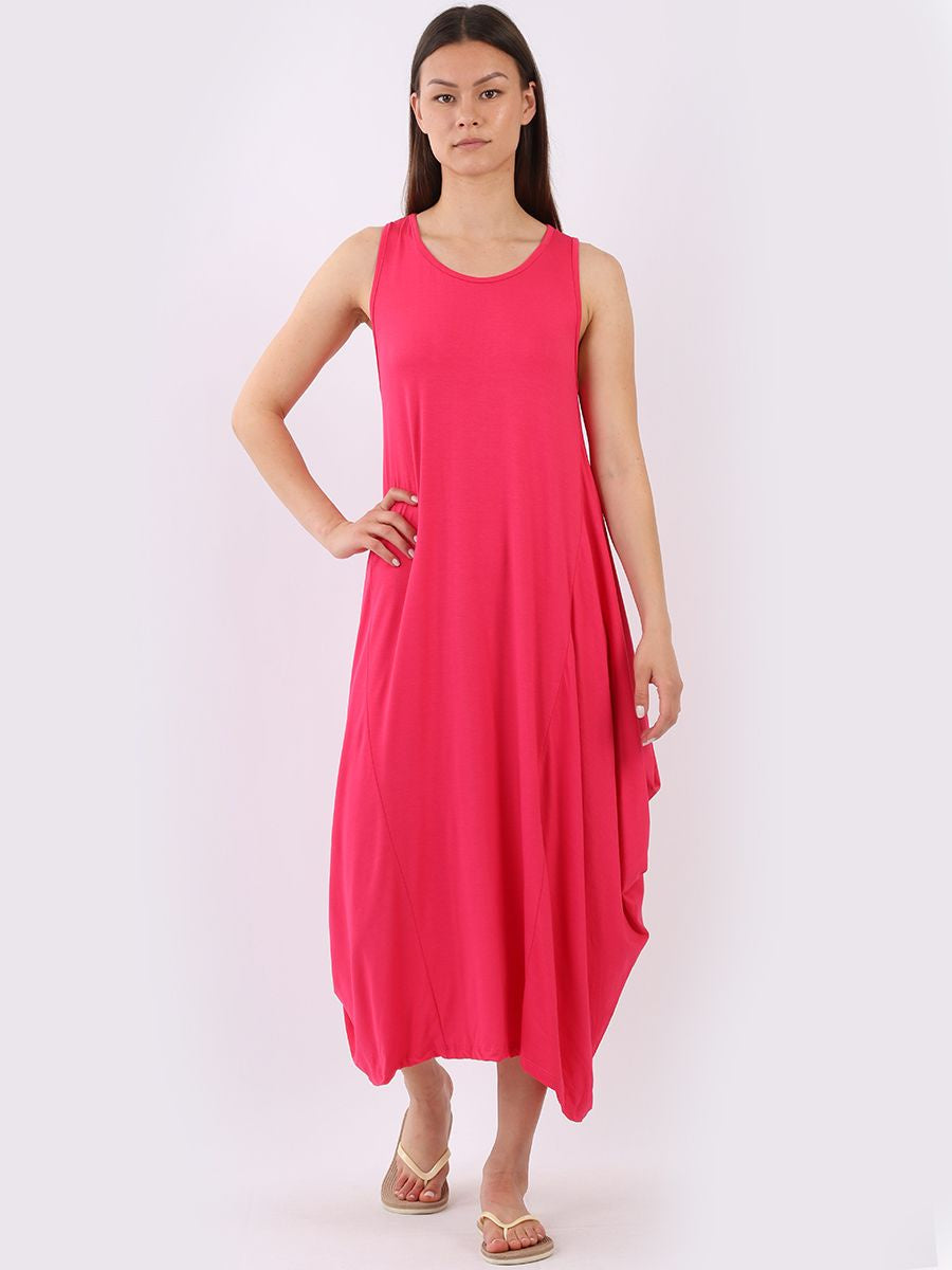 Lagenlook Parachute Dress Dresses WearAll Fuschia One Size Fits (10-20)