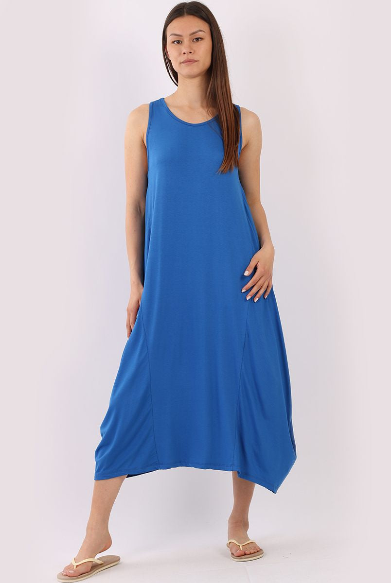 Lagenlook Parachute Dress Dresses WearAll Royal Blue One Size Fits (10-20)