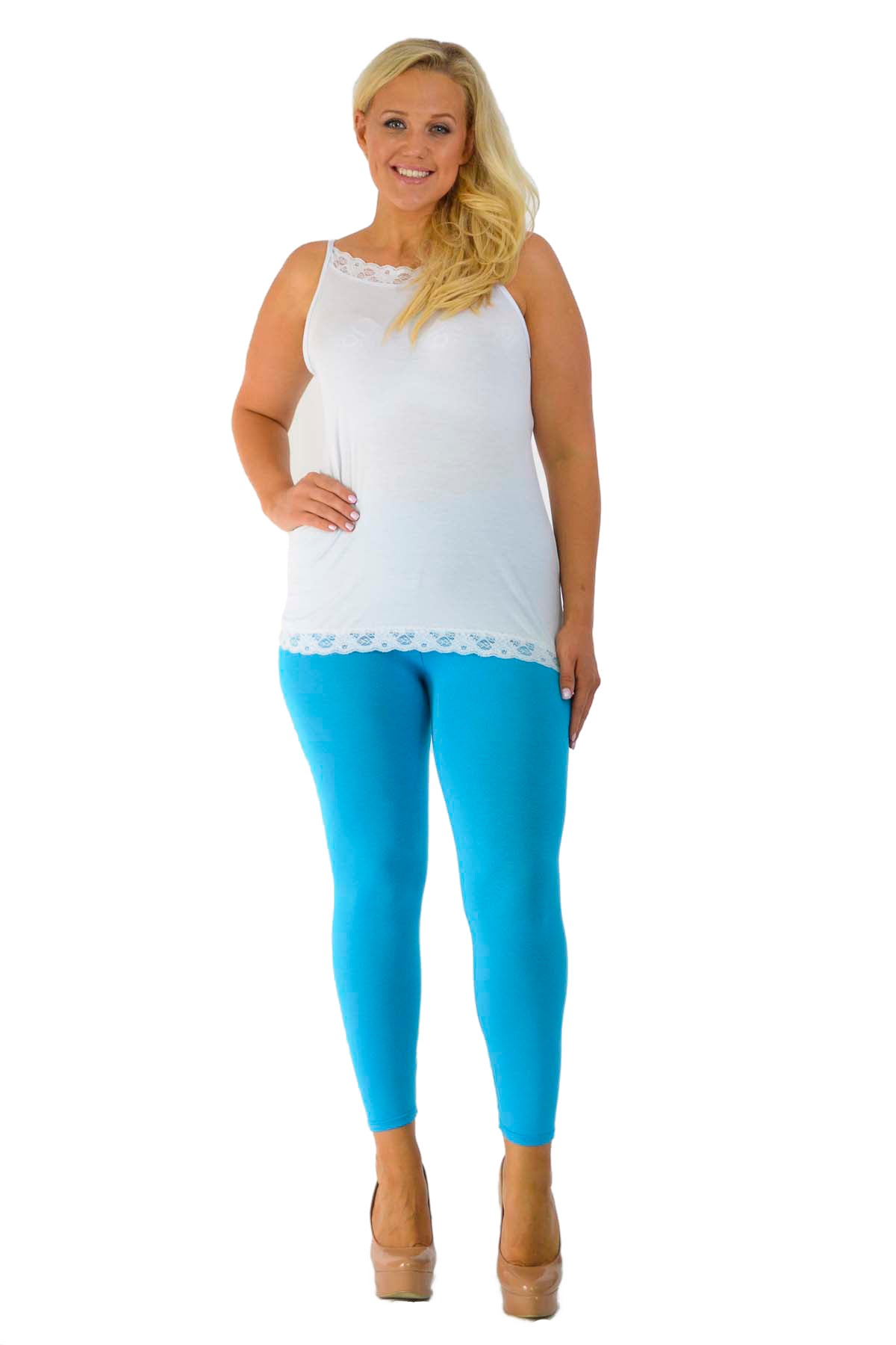 Plus Size Plain Long Leggings Leggings WearAll