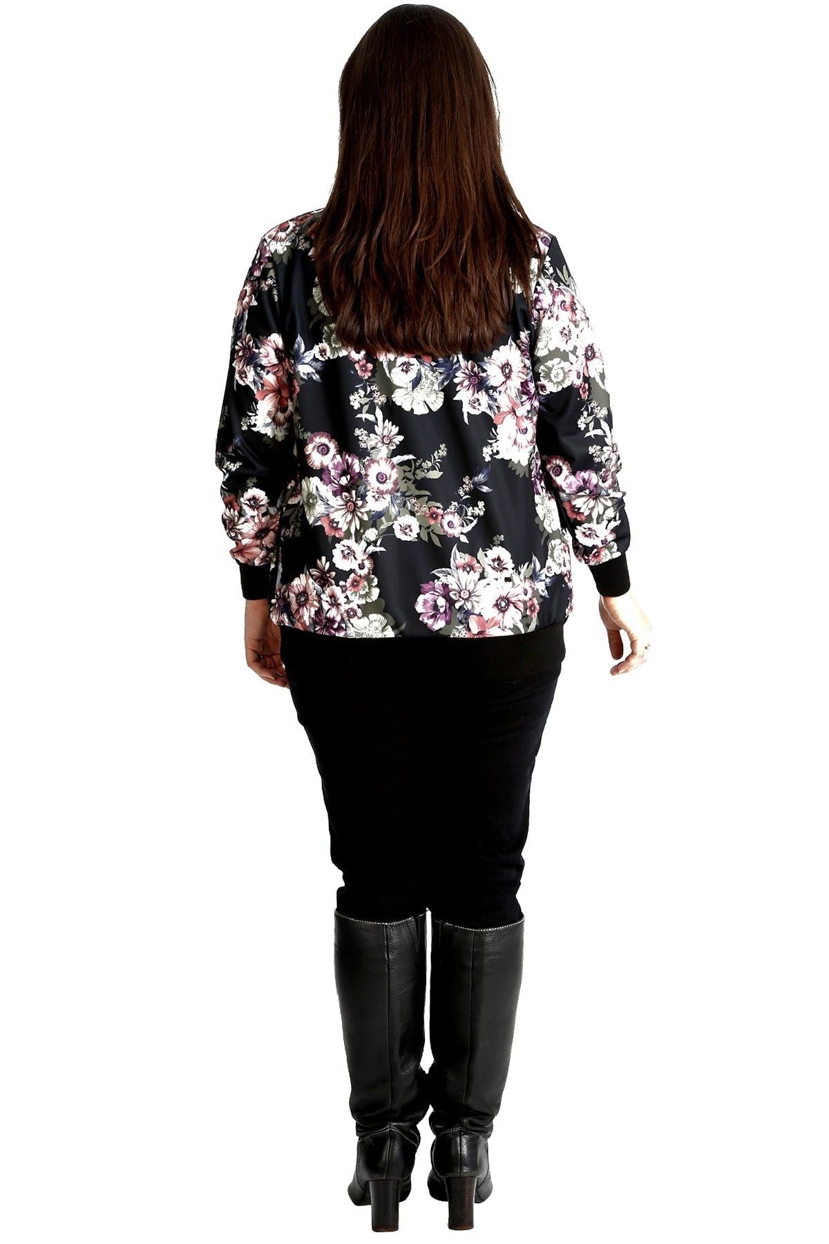 Floral Bomber Jacket Ladies Print Elasticated Jacket WearAll