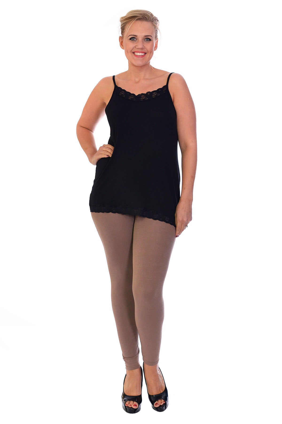 Plus Size Plain Long Leggings Leggings WearAll