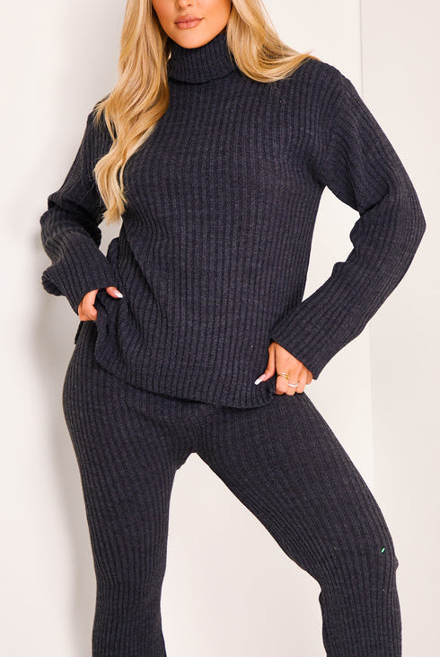Oversized Roll Neck Knitted Co-Ord Loungewear WearAll