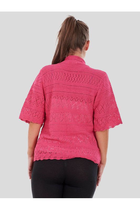Plus Size Knitted Crochet Short Sleeve Shrugs Tops WearAll
