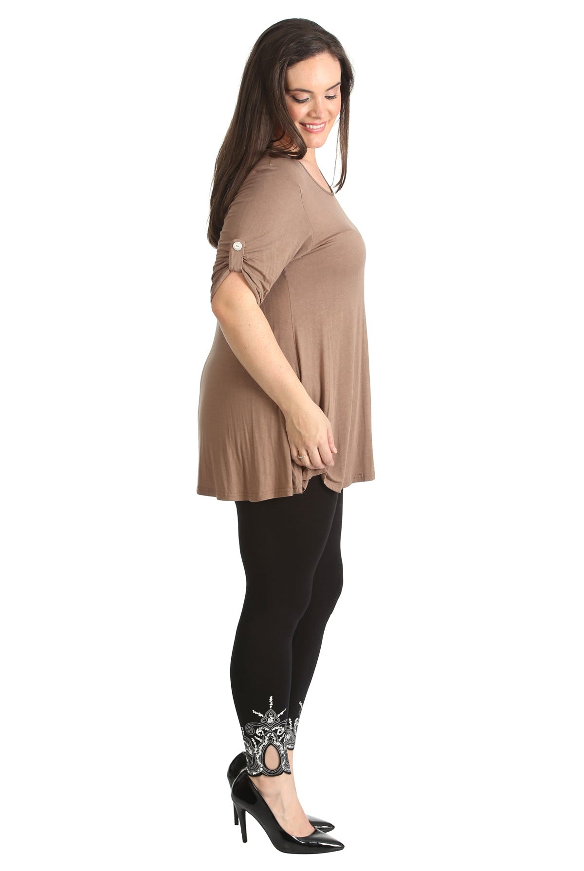 Scoop Neck Flared Ladies Plain Top Tops WearAll