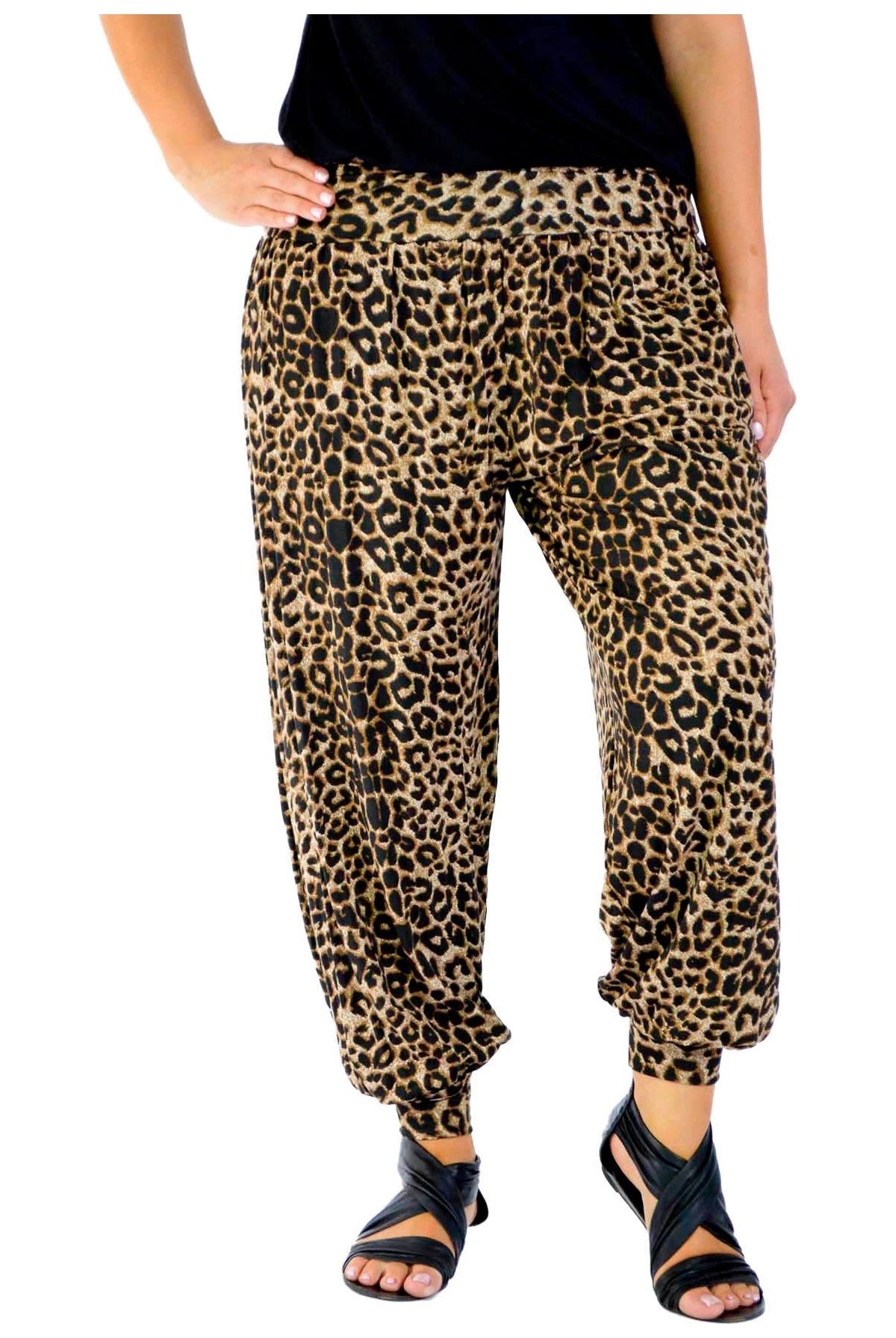 Leopard Print Harem Trouser Trousers WearAll Leopard 8-10