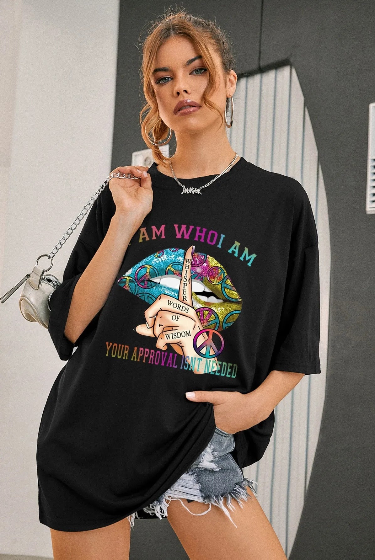 I Am Who I Am T-Shirt WearAll Black 16-18