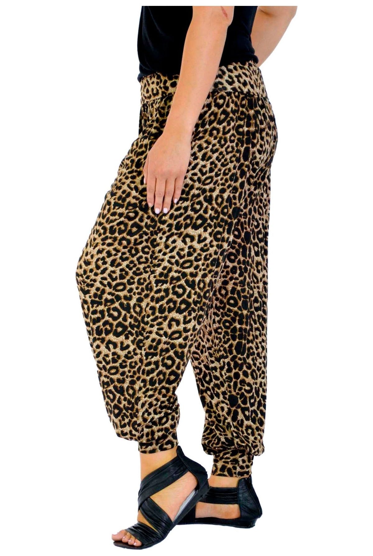 Plus Size Leopard Print Harem Trouser Trousers WearAll