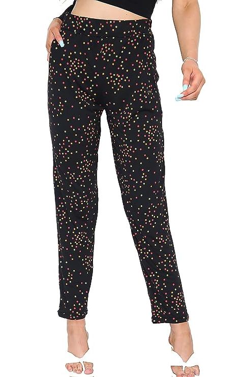 Multi Doted Black Print Full Length Trouser Trousers WearAll Multi Doted Black 16