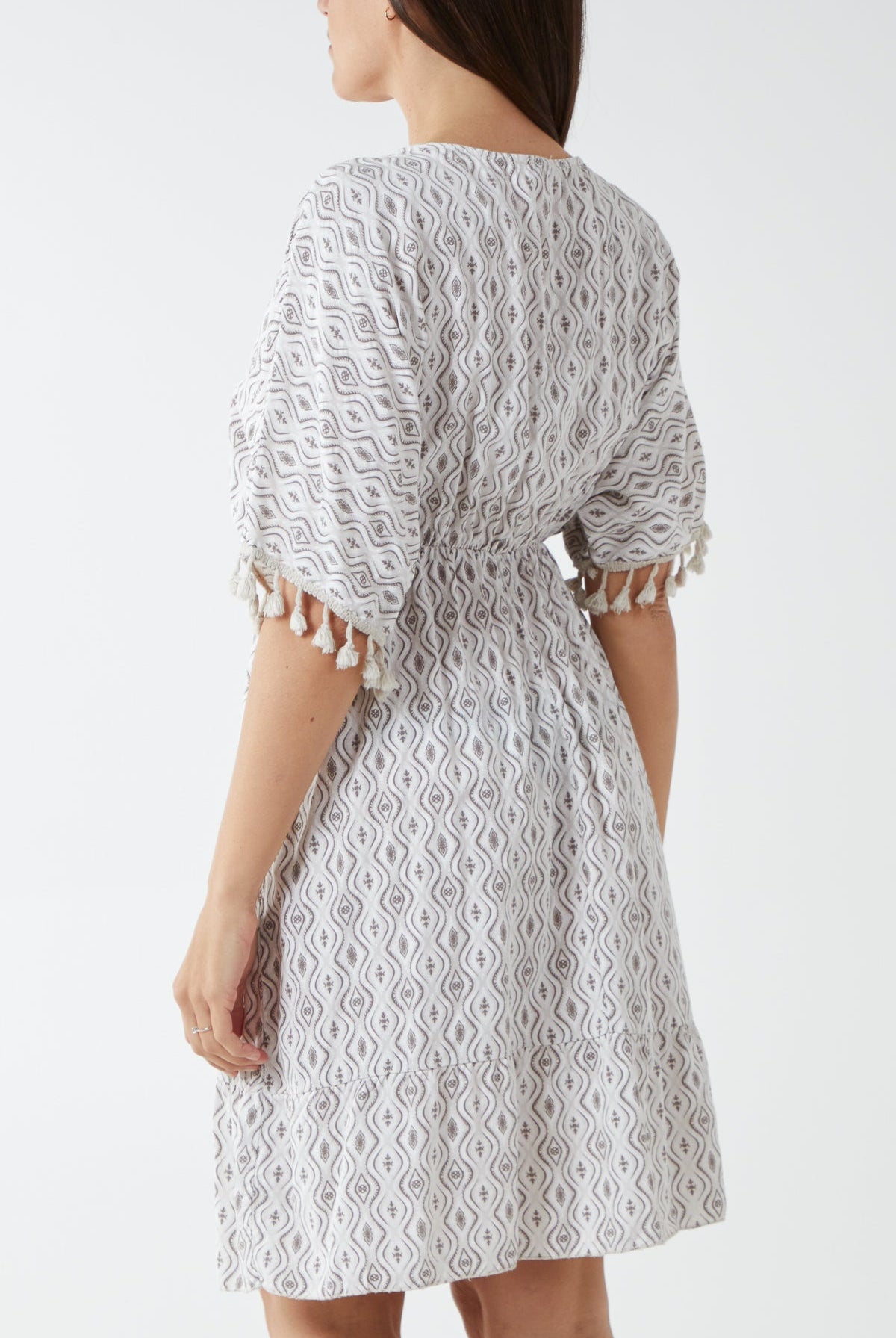 Geometric Tassel Trim Dress DMF2 WearAll