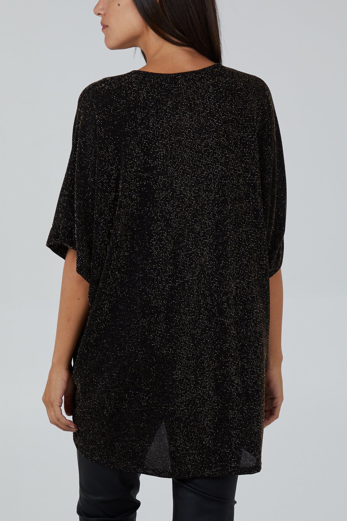 Glitter Lurex Twist Front Oversized Blouse TOPMF2 WearAll