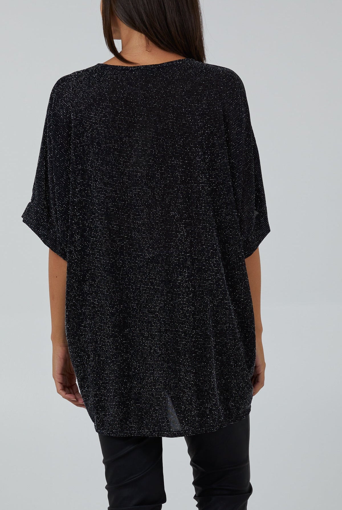 Glitter Lurex Twist Front Oversized Blouse TOPMF2 WearAll