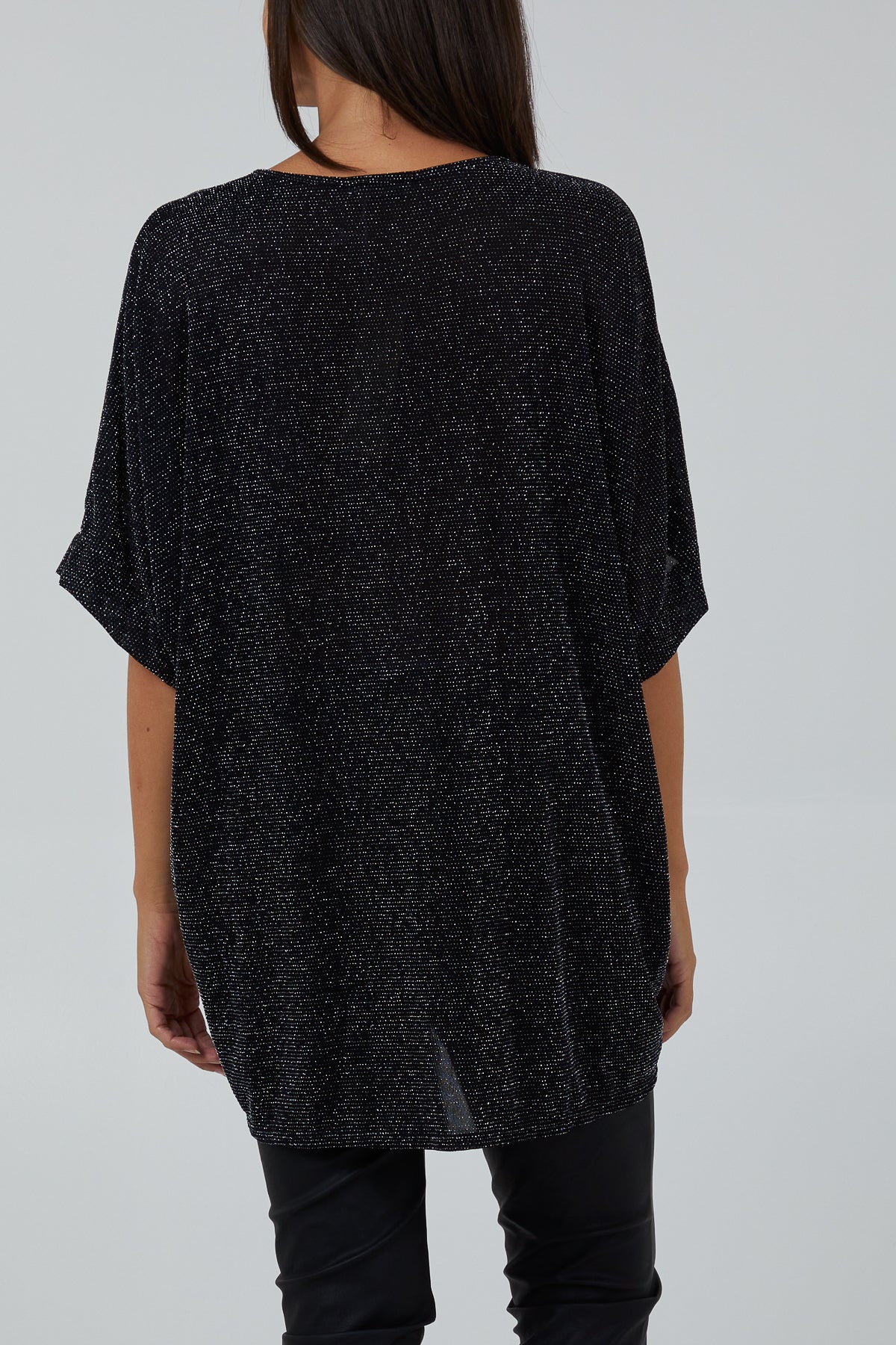 Glitter Lurex Twist Front Oversized Blouse TOPMF2 WearAll