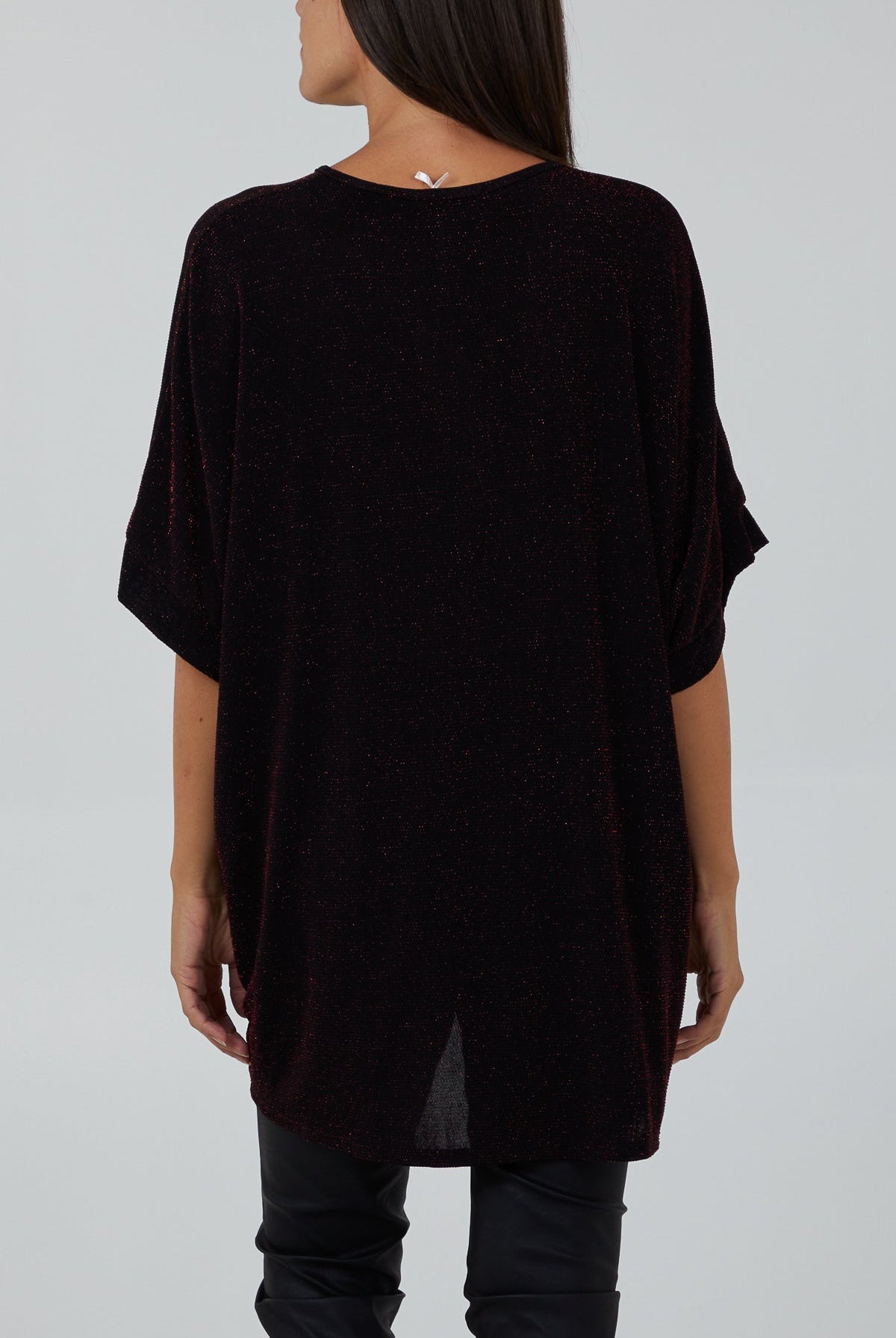 Glitter Lurex Twist Front Oversized Blouse TOPMF2 WearAll