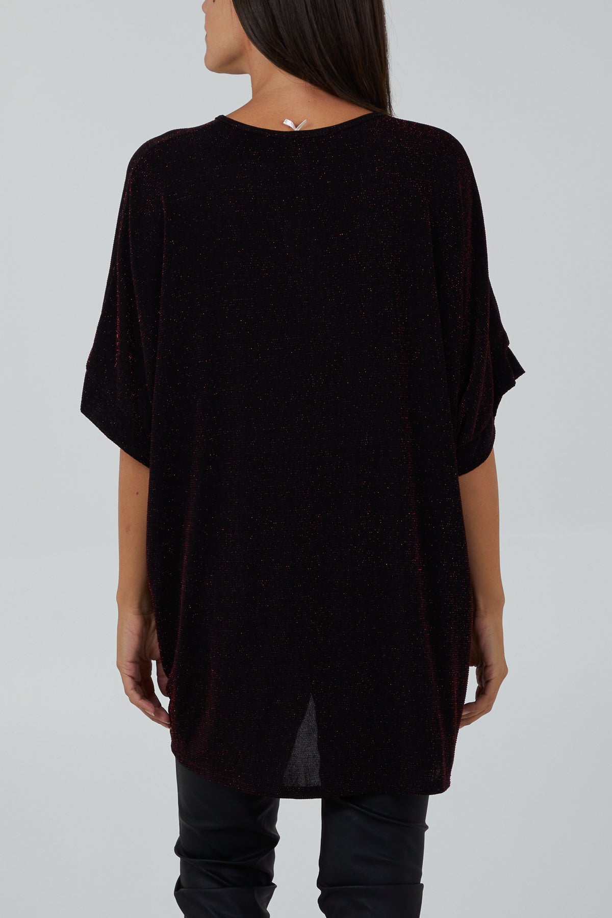 Glitter Lurex Twist Front Oversized Blouse TOPMF2 WearAll
