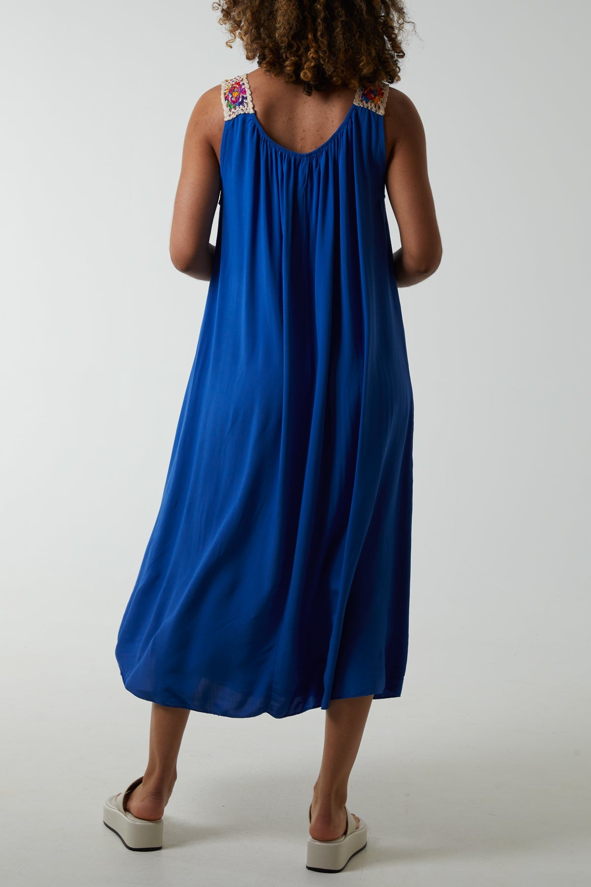 Crochet Sleeve Scoop Neck Midi Dress Dresses WearAll