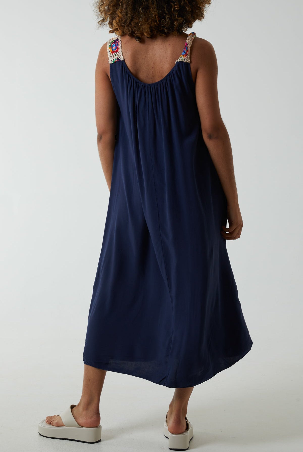 Crochet Sleeve Scoop Neck Midi Dress Dresses WearAll