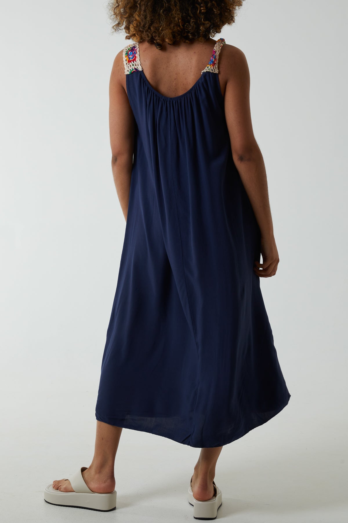 Crochet Sleeve Scoop Neck Midi Dress Dresses WearAll