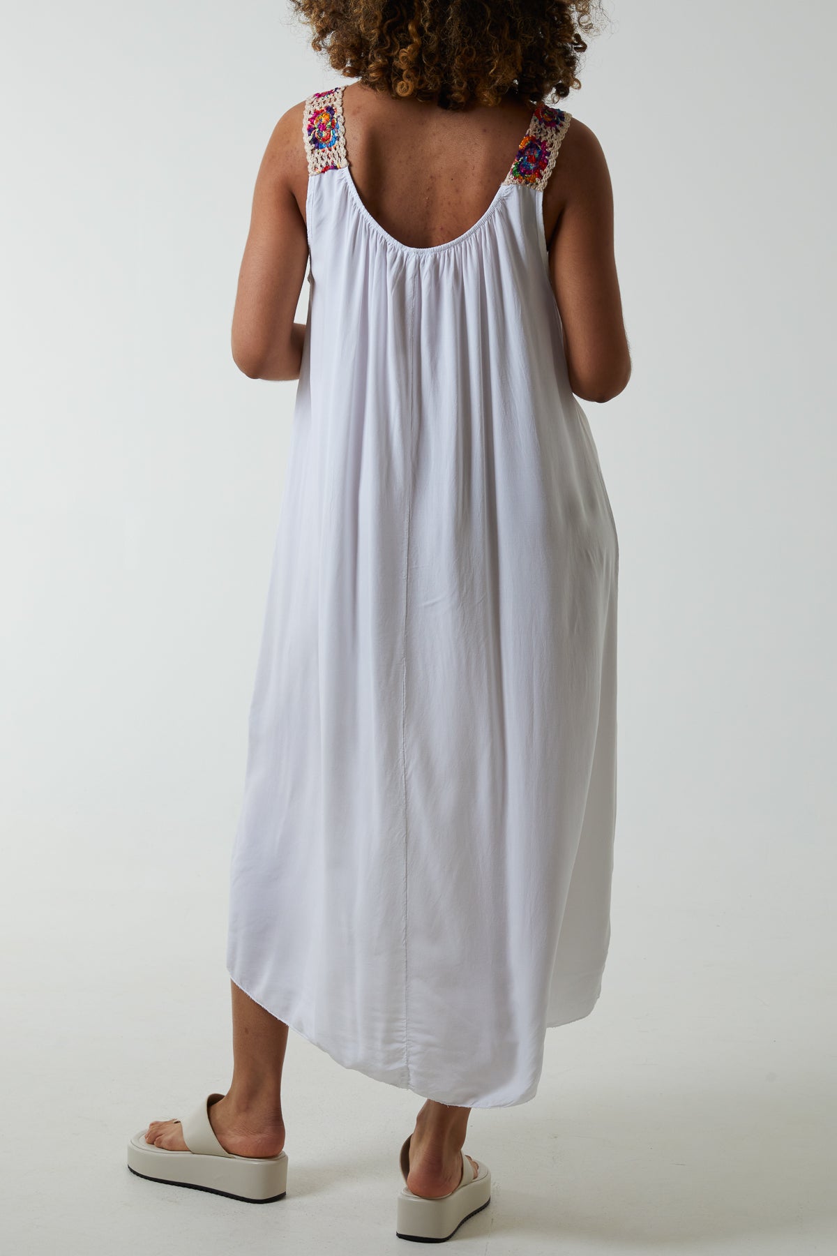 Crochet Sleeve Scoop Neck Midi Dress Dresses WearAll