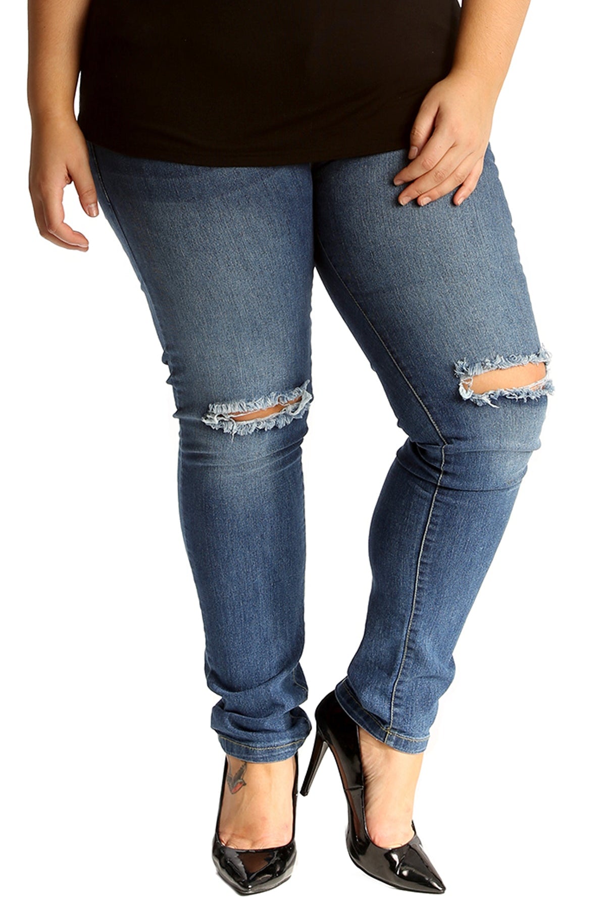 Straight Leg Ripped Jeans Jeans WearAll