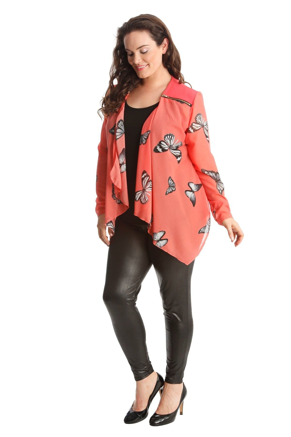 Chiffon Butterfly Print Sheer Cardigan Top cardigan WearAll