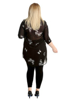 Butterfly Print Side Slit Curved Hem Top Tops WearAll