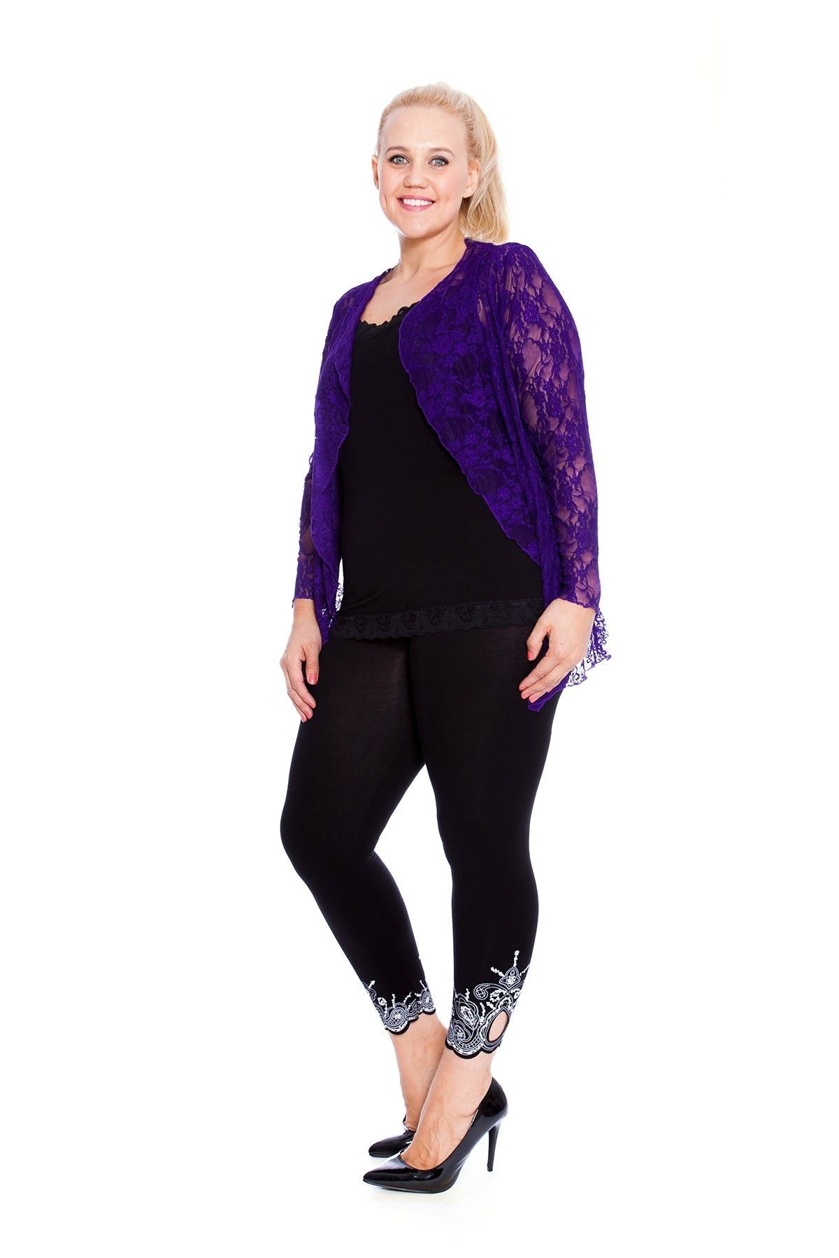 Floral Lace Open Cardigan Waterfall Top Tops WearAll