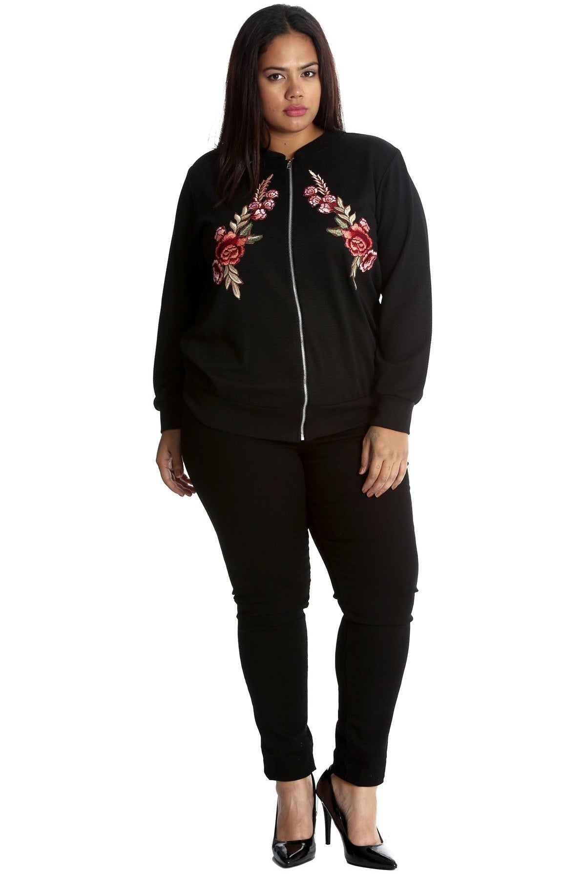 Embroidered Vintage Bomber Jacket Floral Print Jacket WearAll
