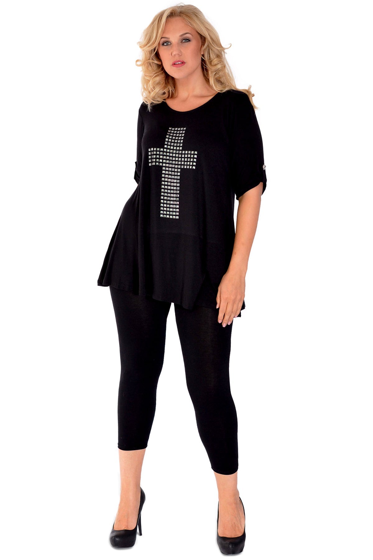 Cross Stud Short Sleeve Tunic Top Tops WearAll
