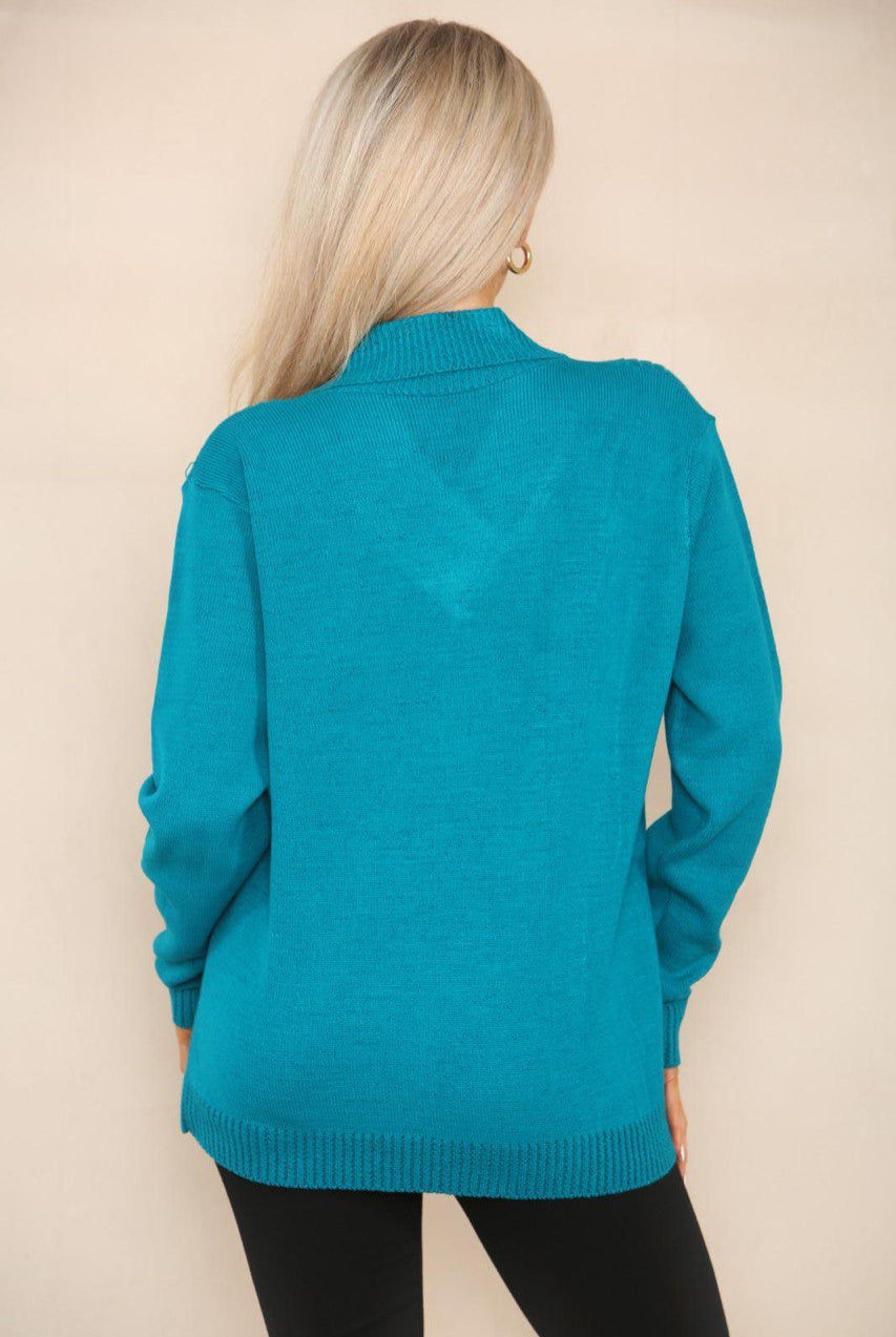 V Neck Cable Knitted Jumper Jumper WearAll