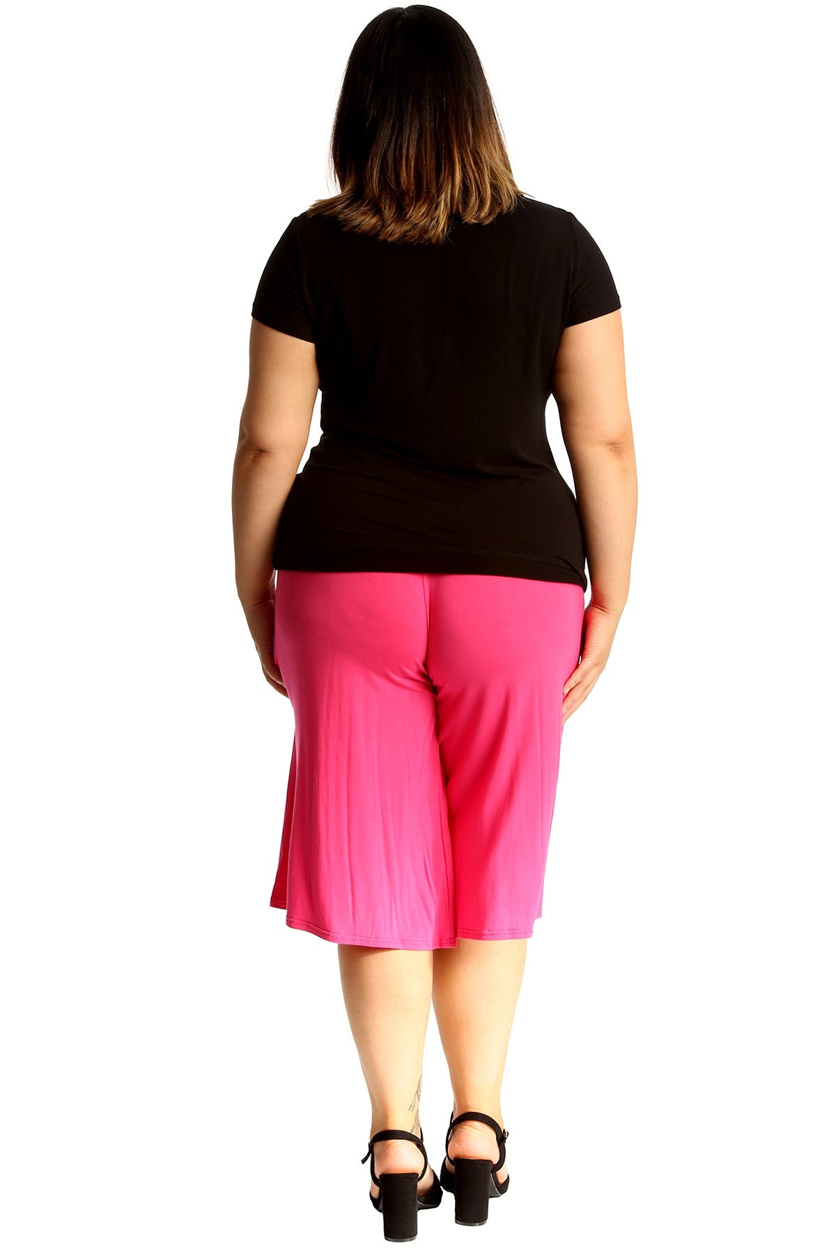 Plus Size Plain Viscose Culottes Shorts WearAll