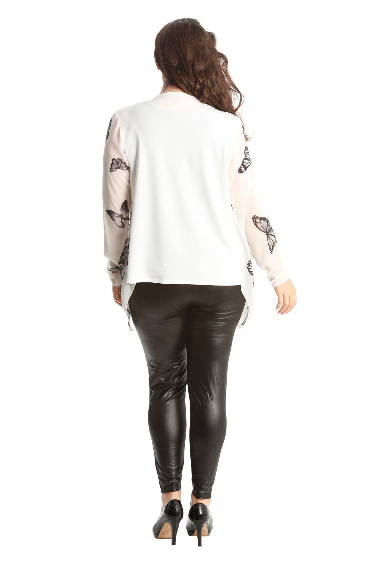 Chiffon Butterfly Print Sheer Cardigan Top cardigan WearAll