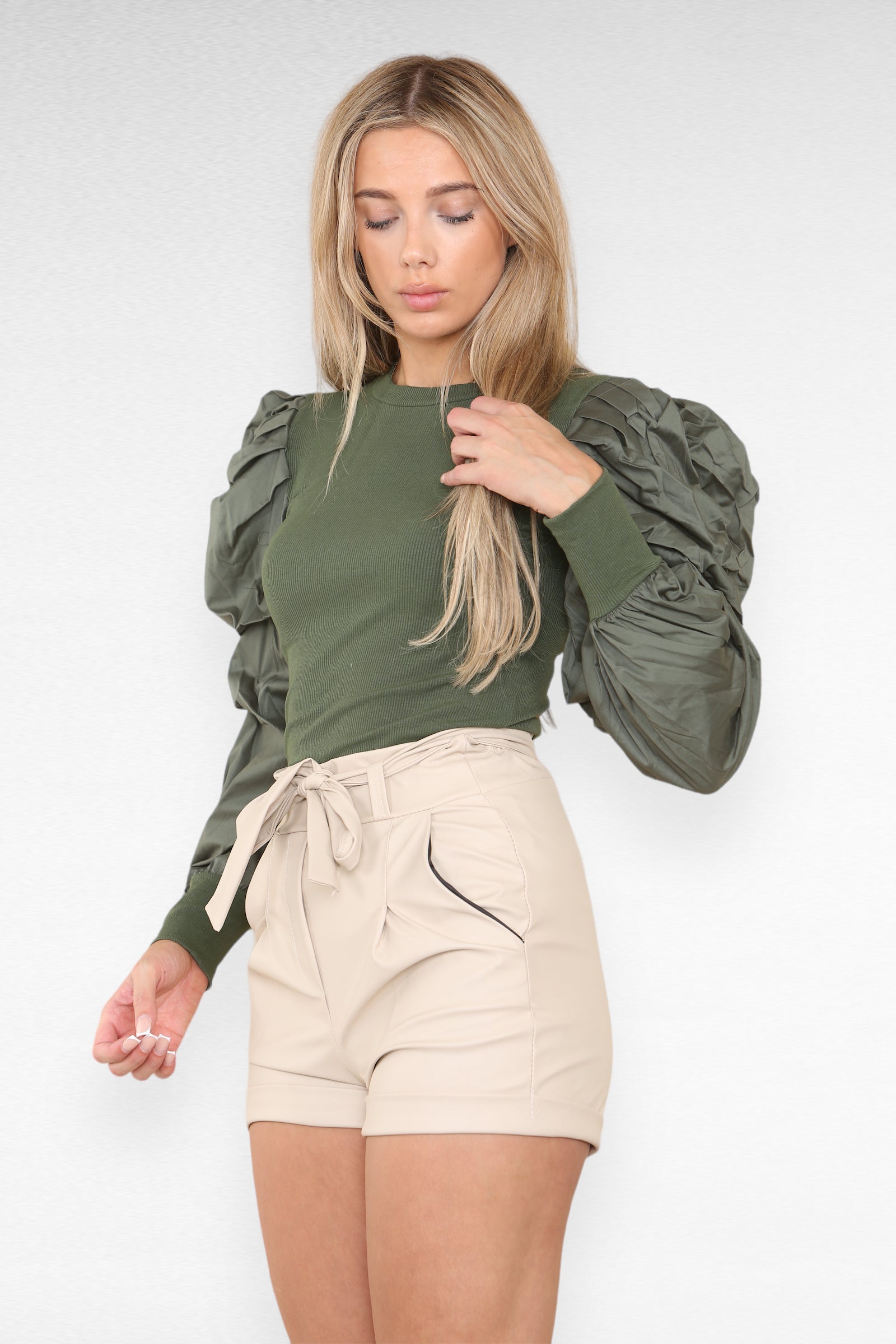 PU Faux Leather Belted Wet Look Shorts With Strap Skirts & Shorts WearAll