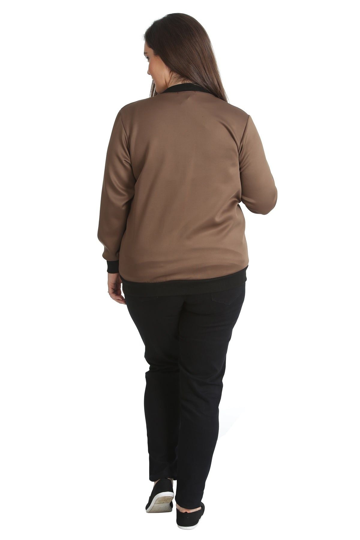 Plain Bomber Jacket Sleeve Top Jacket WearAll